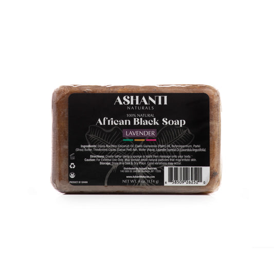ASHANTI NATURALS 100% African Black Soap - Lavender