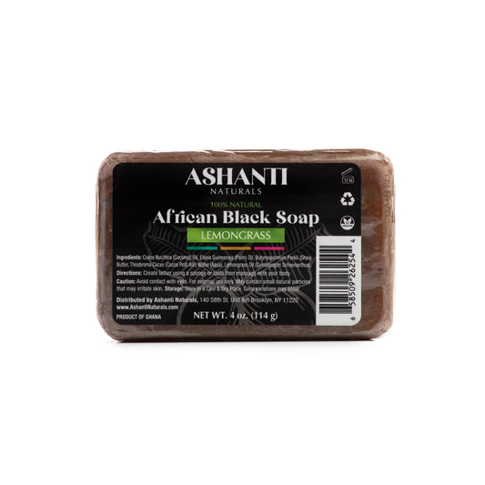 ASHANTI NATURALS 100% African Black Soap - Lemongrass