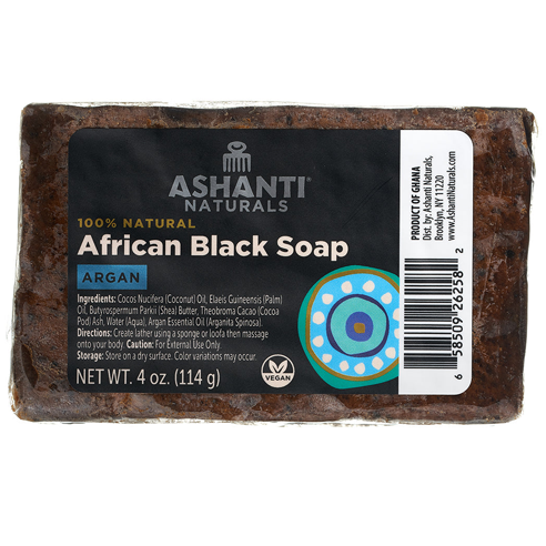 100% 4 OZ African Black Soap Bars - ARGAN