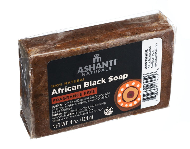 100% 4 oz African Black Soap Bar - Fragrance Free